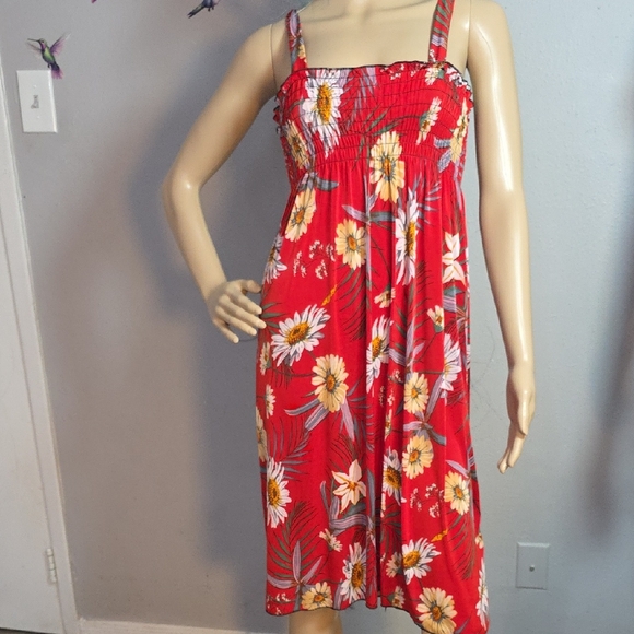 Red Floral Sundress | Sleeveless | Women’s L - Picture 1 of 10
